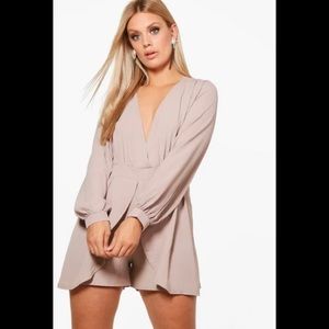 Tie up wrap front romper